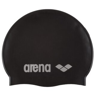 ARENA Silicon Classic Badekappe Schwarz-Silber 055