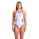 One Double Cross Back WhiteNeon BlueFluoPink Arena Schwimmanzug