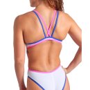 One Double Cross Back WhiteNeon BlueFluoPink Arena Schwimmanzug 40