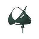 ARENA Solid Tie Back Top DarkSage-White Bikinioberteil