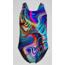 Speedo Girls Badeanzug Powerback Digital Blau-Multi 164